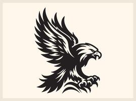 Stunning Eagle Silhouette with Elegant Wing Pattern vector