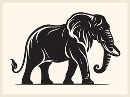 Wild Elephant Silhouette in the Heart of Nature vector