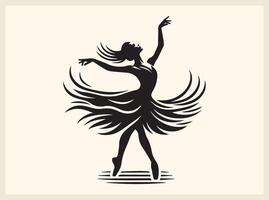 Dynamic Ballet Dancer Silhouette with Fluid Movements vector