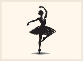 Ballet Dancer Silhouette in a Perfect Ballet Pose vector