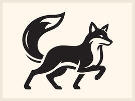 Fox Silhouette with Sharp Eyes and Pointed Ears vector