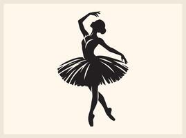 Stunning Ballet Dancer Silhouette with Flowing Motion vector