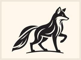 Quick and Agile Fox Silhouette in Motion vector