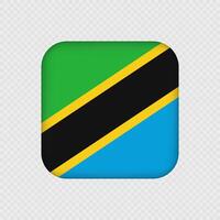Tanzania square flag with gradient. illustration. vector