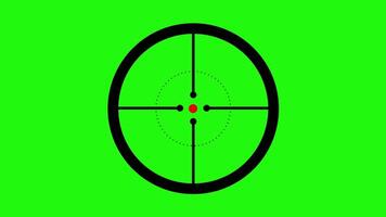weapon scope with a red dot in the middle with moving animation video