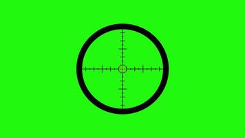 weapon scope with numbers around the focus point with a green screen video