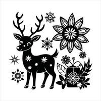 Reindeer in a Floral Wonderland vector
