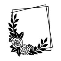 Rose and Laurel Leaf Frame Design vector