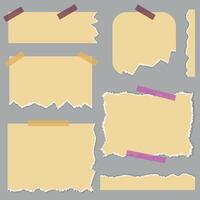 Set of realistic stickers with torn edges vector