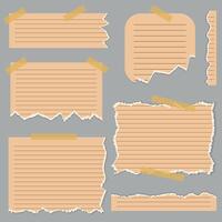 set of realistic stickers in line with torn edges vector
