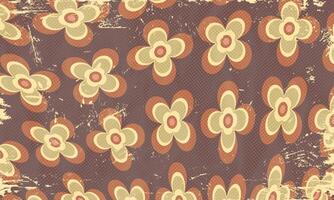 Retro Bohemian Wavy Flower Floral Shapes Wallpaper Washed Out Halftone Texture Abstract Desaturated Background vector