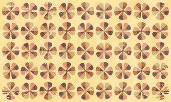 Retro Bohemian Flower Floral Shapes Wallpaper Washed Out Halftone Texture Abstract Desaturated Background vector