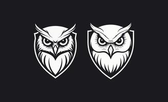 Snowy Owl angry in shield vector