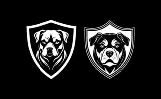 Rottweiler angry in shield vector