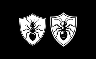 Ant angry in shield vector