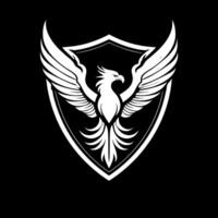 Phoenix angry in shield vector