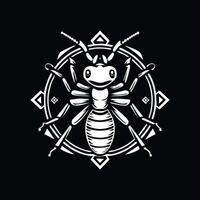 Ant aztec logo concept vector