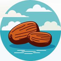 Almond nuts on the beach vector