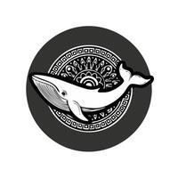 Whale aztec logo concept vector