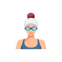 swimmer wearing goggles and ready to dive vector
