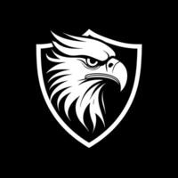 Eagle angry in shield vector
