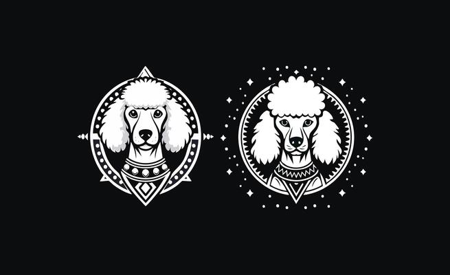 Poodle aztec logo concept