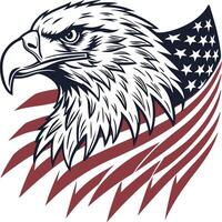 Eagle head with American flag pattern vector