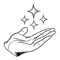 A hand holding a star vector