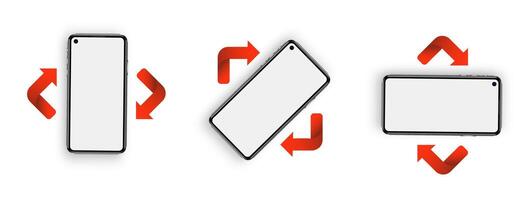 Rotate smartphone. Rotate Mobile phone. Device rotation symbol. vector