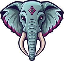 Elegant Elephant Head Representation Available on EPS File vector