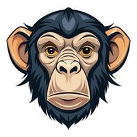 Chimpanzee Head Silhouette Available on EPS File vector
