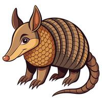Realistic Armadillo Walking in Nature Available on EPS File vector