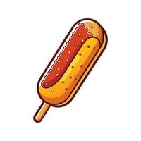 Golden Brown Corndog Illustration Available on EPS File vector