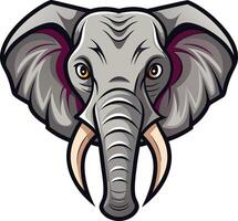 Stylized Elephant Head Design with Cultural Inspiration Available on EPS File vector