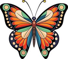 Exotic Butterfly with Bold Color Scheme Available on EPS File vector
