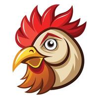 Chicken Head with Curved Beak Available on EPS File vector