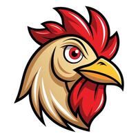 Bold Chicken Head with Defined Features Available on EPS File vector
