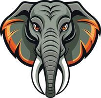Grand Elephant Head with Realistic Features Available on EPS File vector