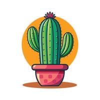 Minimalistic Cactus Art Available on EPS File vector