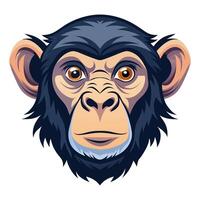 Chimpanzee Head Symbol Available on EPS File vector