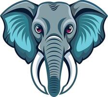 Elephant Head with Strong Features Available on EPS File vector