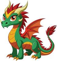 Fierce Dragon with Powerful Stance Available on EPS File vector