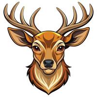 Elegant Deer Head with Unique Antlers Available on EPS File vector
