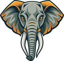 Powerful Elephant Head Illustration Showcasing Strength Available on EPS File vector