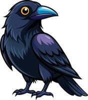 Dynamic Crow in Mid-flight with Sharp Eyes Available on EPS File vector