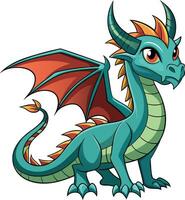 Legendary Dragon with Wide Wings Available on EPS File vector