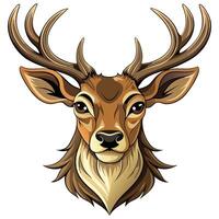Wild Deer Head with Stunning Antlers Available on EPS File vector