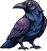 Crow with Dark Wings and Sharp Beak Available on EPS File vector