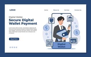 Innovative digital wallet fintech concept, providing secure transactions, cashless payments, and smart banking. vector