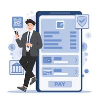 digital wallet fintech concept, offering secure and seamless online payments vector
